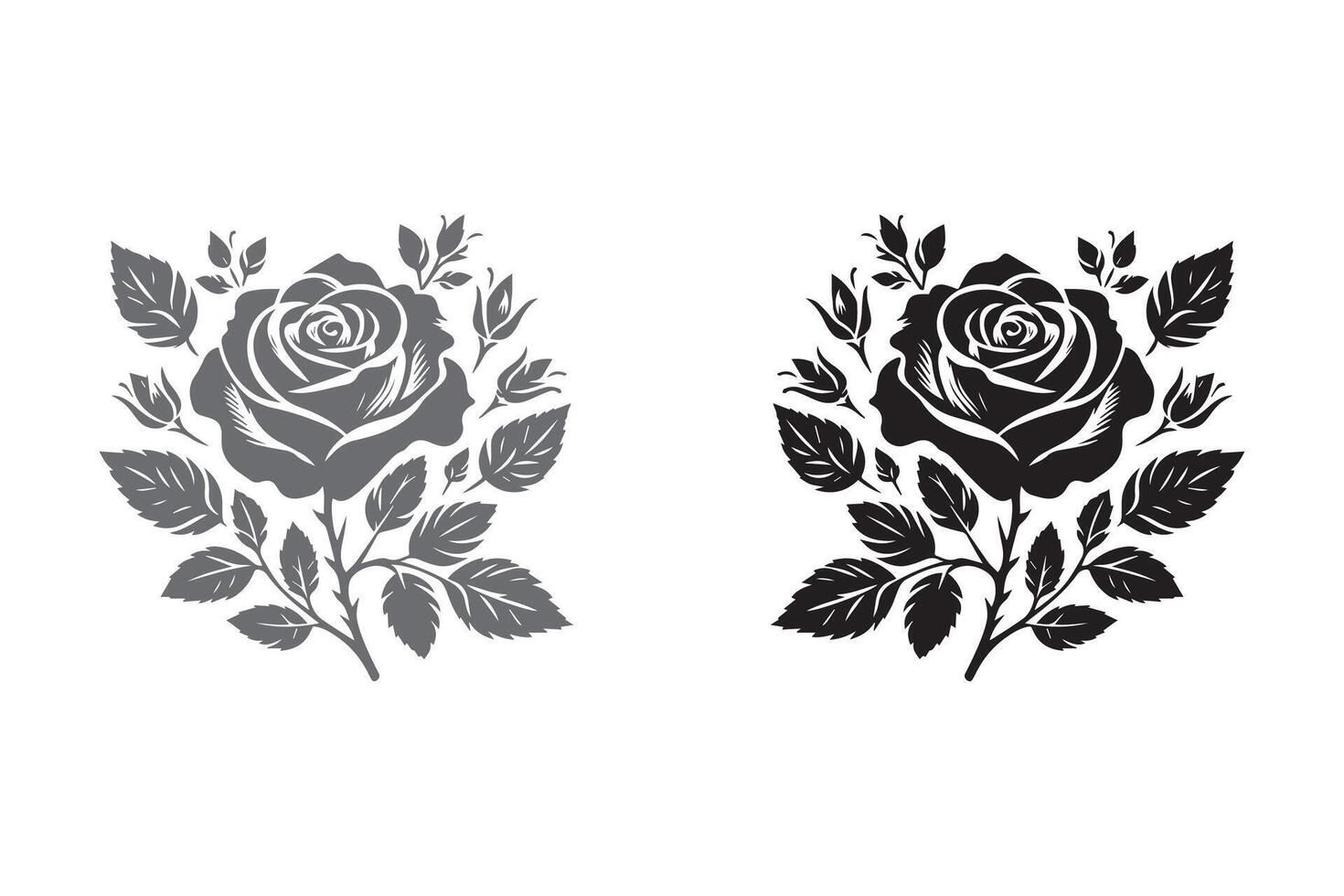 Rose Flower silhouette Illustration Artwork vector