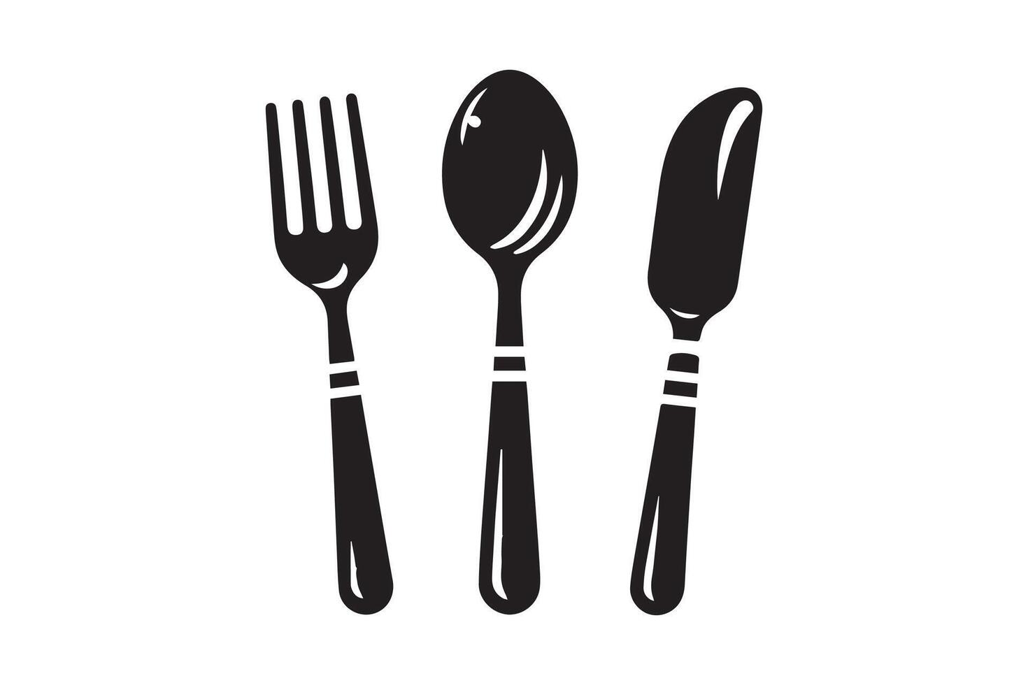 Spoon Fork and Knife Silhouette Illustration Artwork vector
