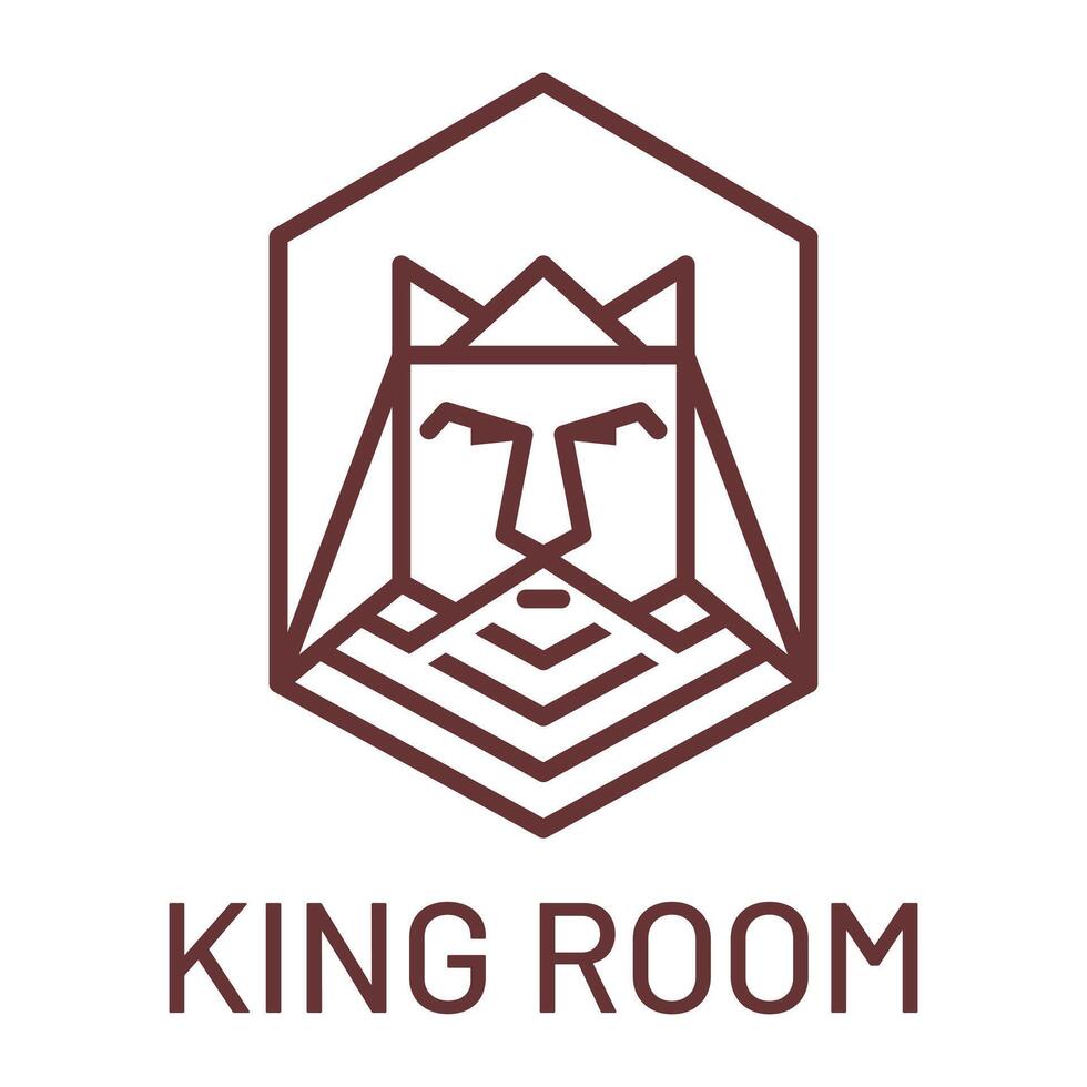 King Line Art logo design vector