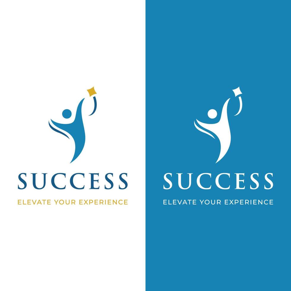 Abstract logo template design of person reaching for the stars with a creative idea.Logo for business, community, success and dreams. vector