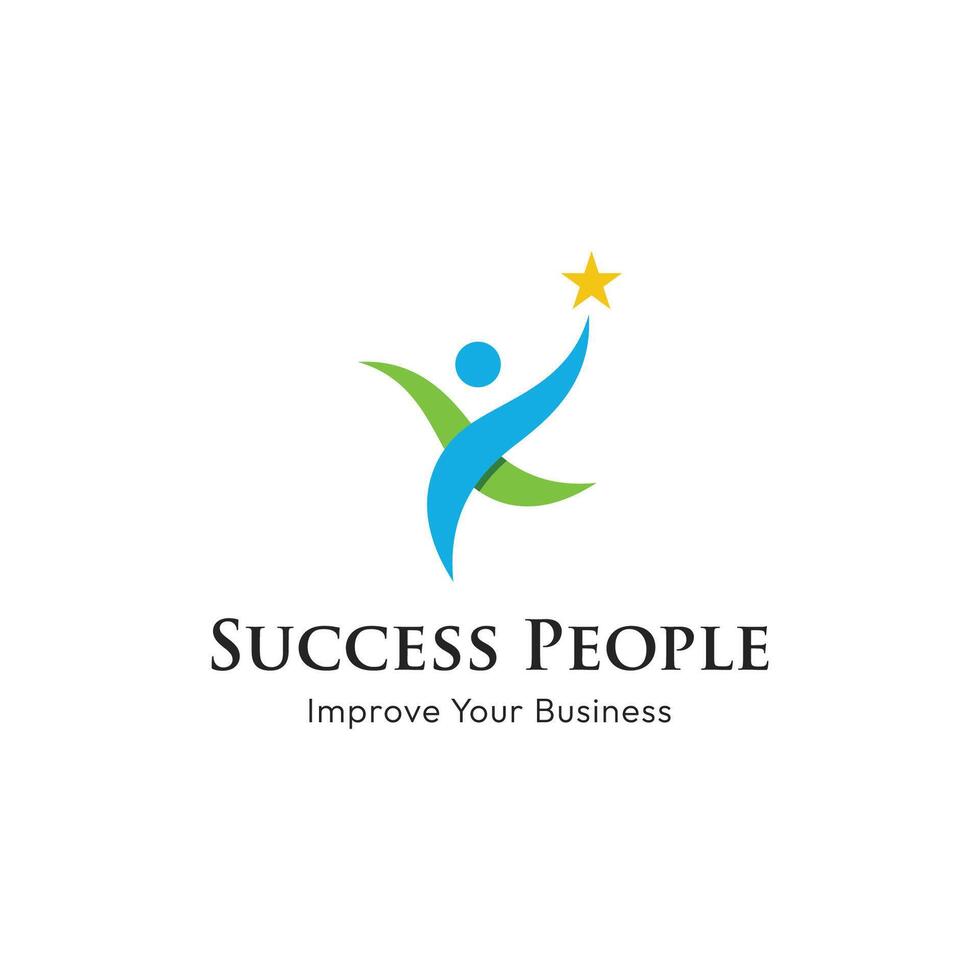 Abstract logo template design of person reaching for the stars with a creative idea.Logo for business, community, success and dreams. vector