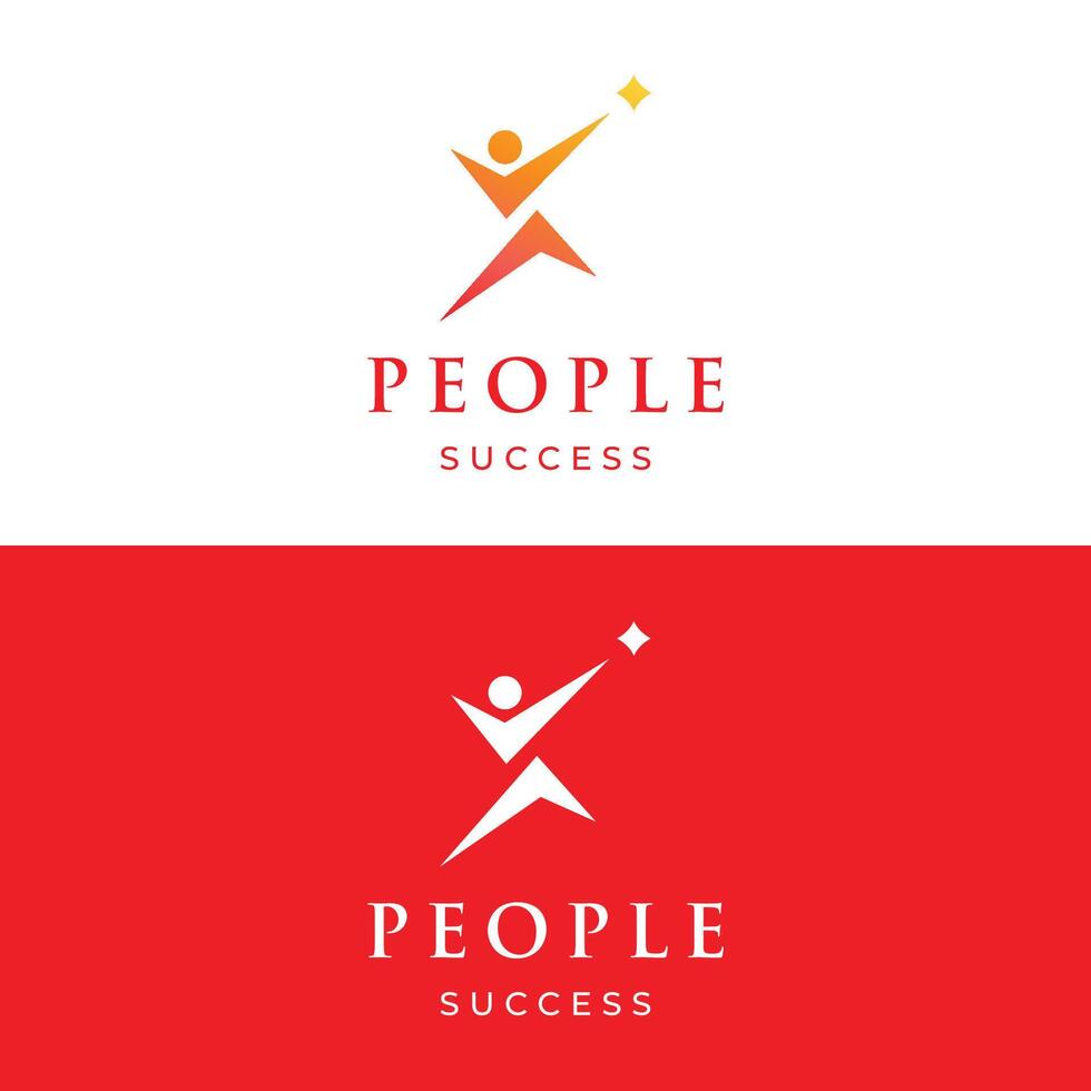 Abstract logo template design of person reaching for the stars with a creative idea.Logo for business, community, success and dreams. vector