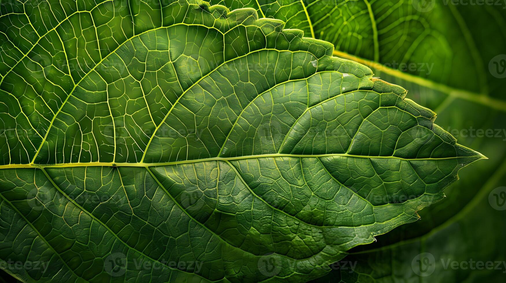 Green leaf texture surface background close up photo