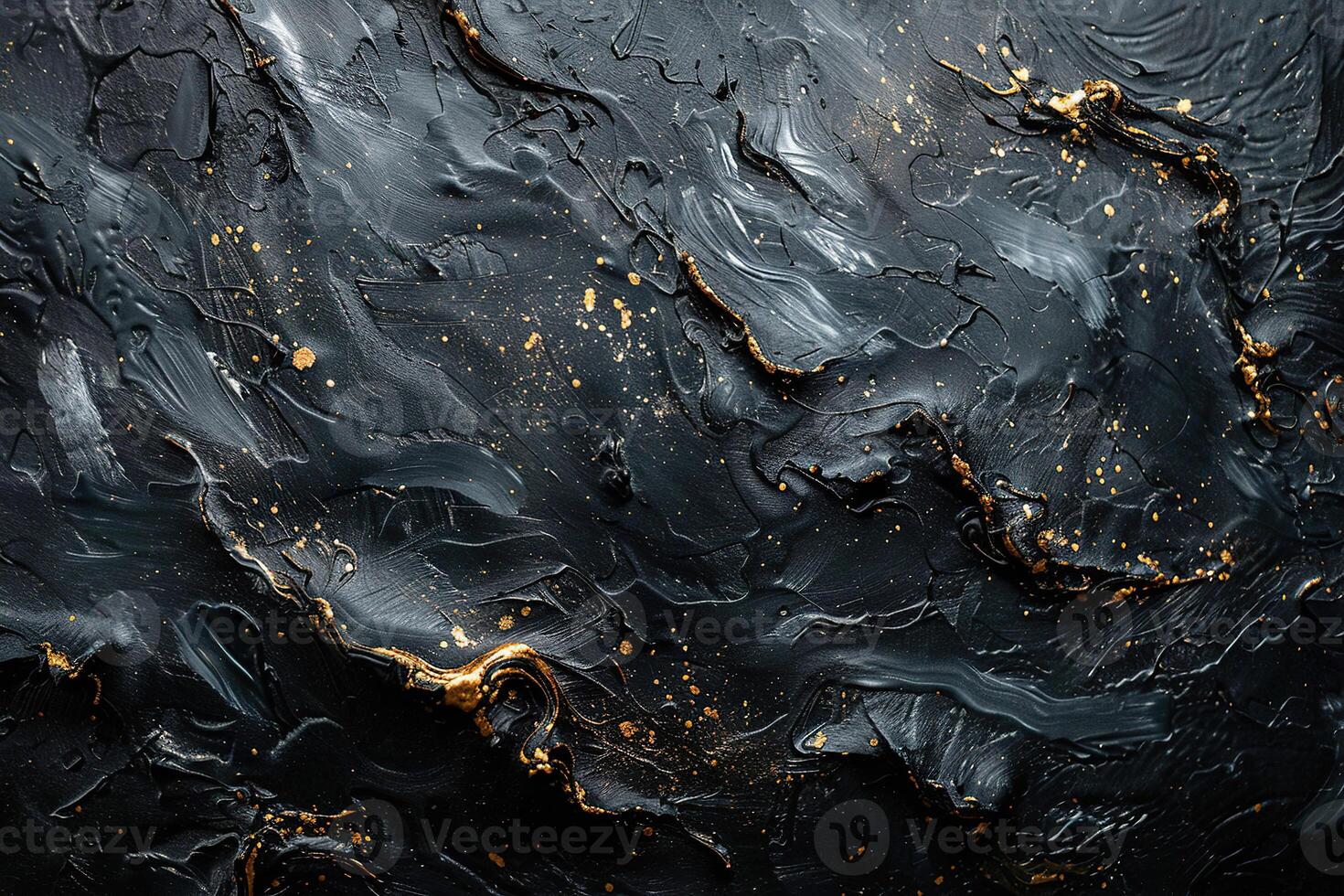 Texture of black and gold paints. Luxurious background. Generated by artificial intelligence photo