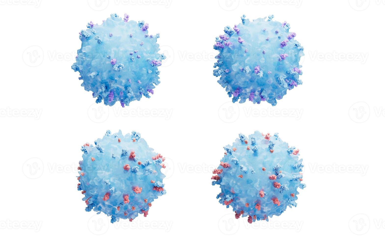 Lymphocytes and biomedical concept, 3d rendering. photo