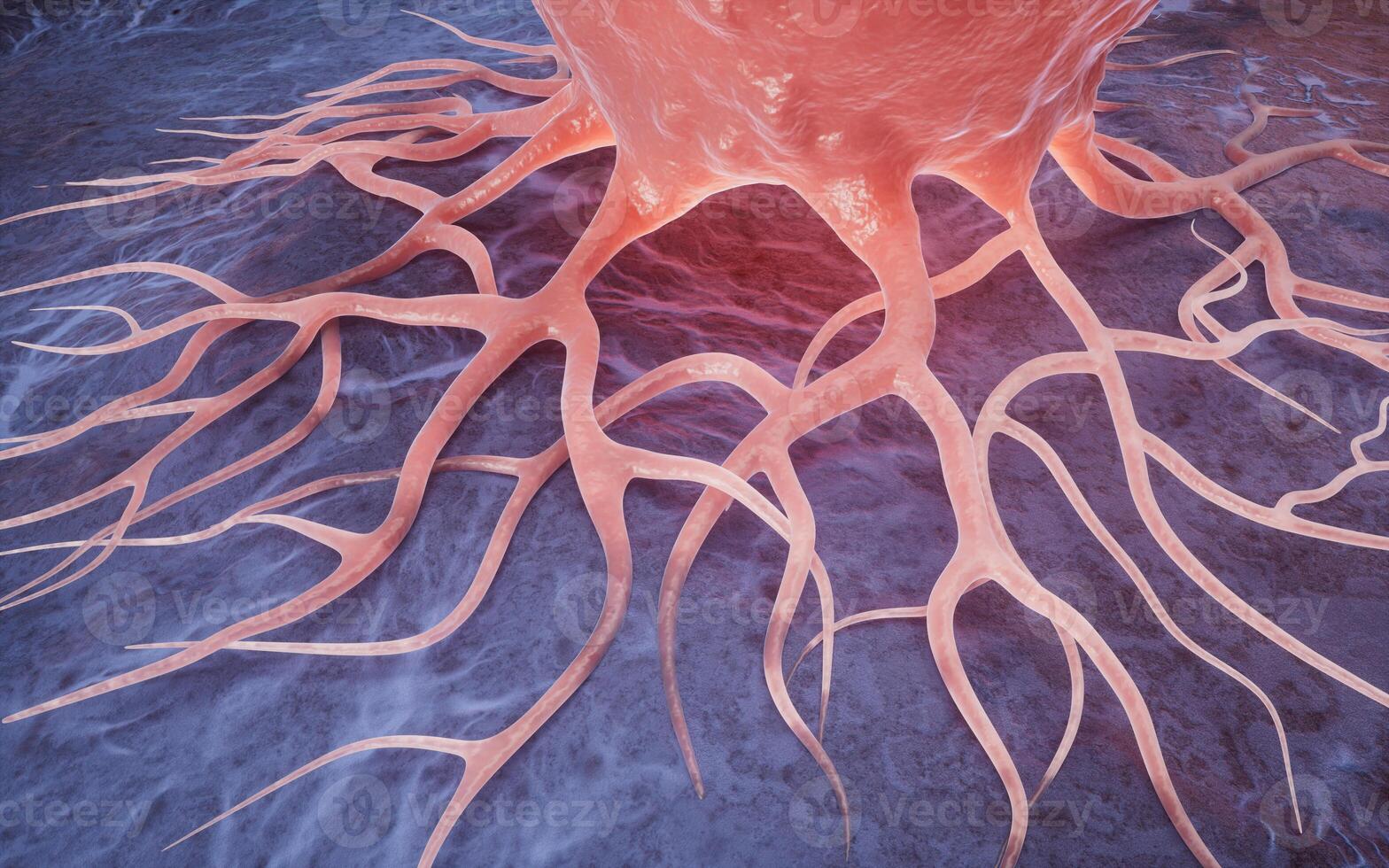 Biological cancer cell and disease, 3d rendering. photo