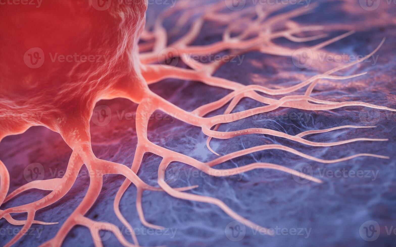 Biological cancer cell and disease, 3d rendering. photo