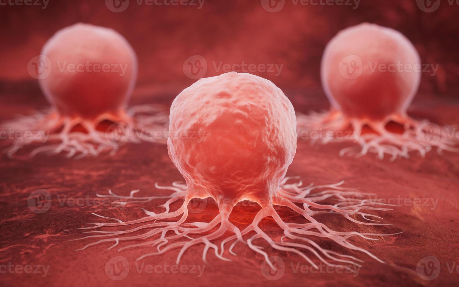 Biological cancer cell and disease, 3d rendering. photo