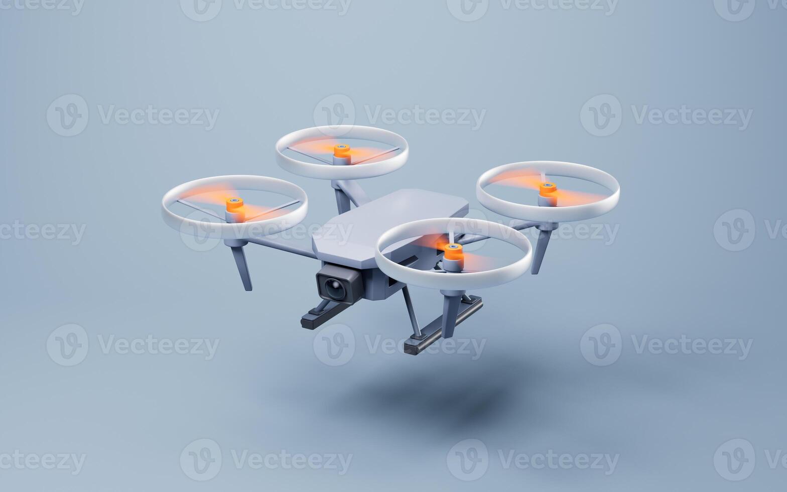 Flying realistic drone, 3d rendering. photo
