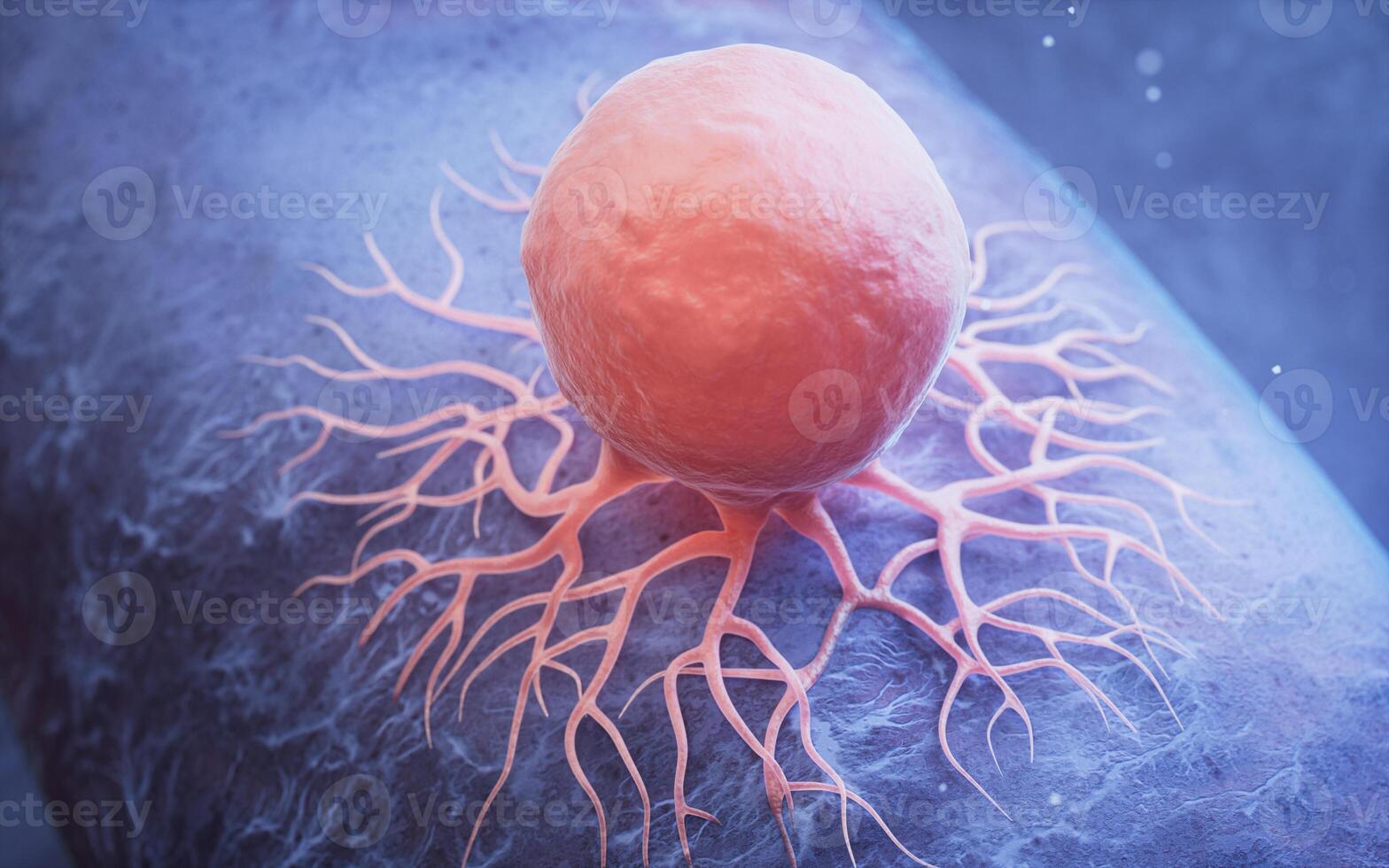 Biological cancer cell and disease, 3d rendering. photo