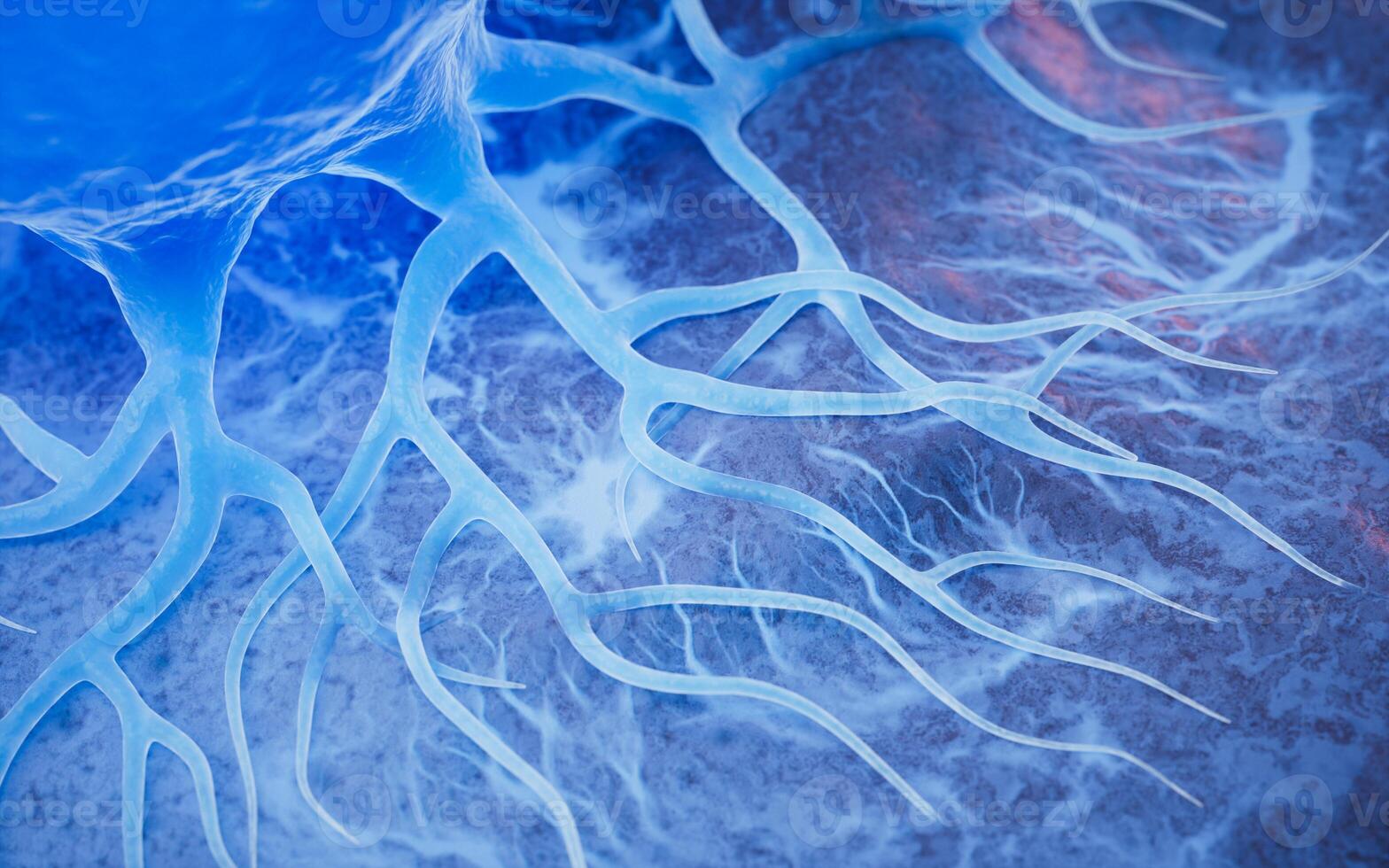 Organic microbial tentacle background, 3d rendering. photo