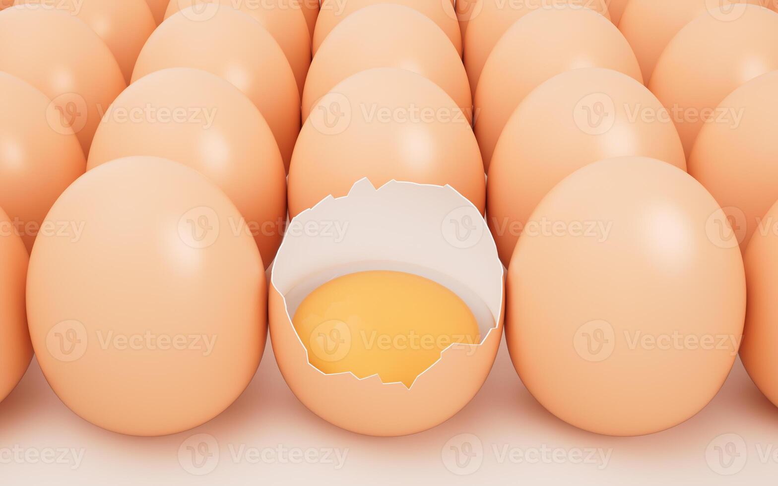 Realistic cracked egg, 3d rendering. photo