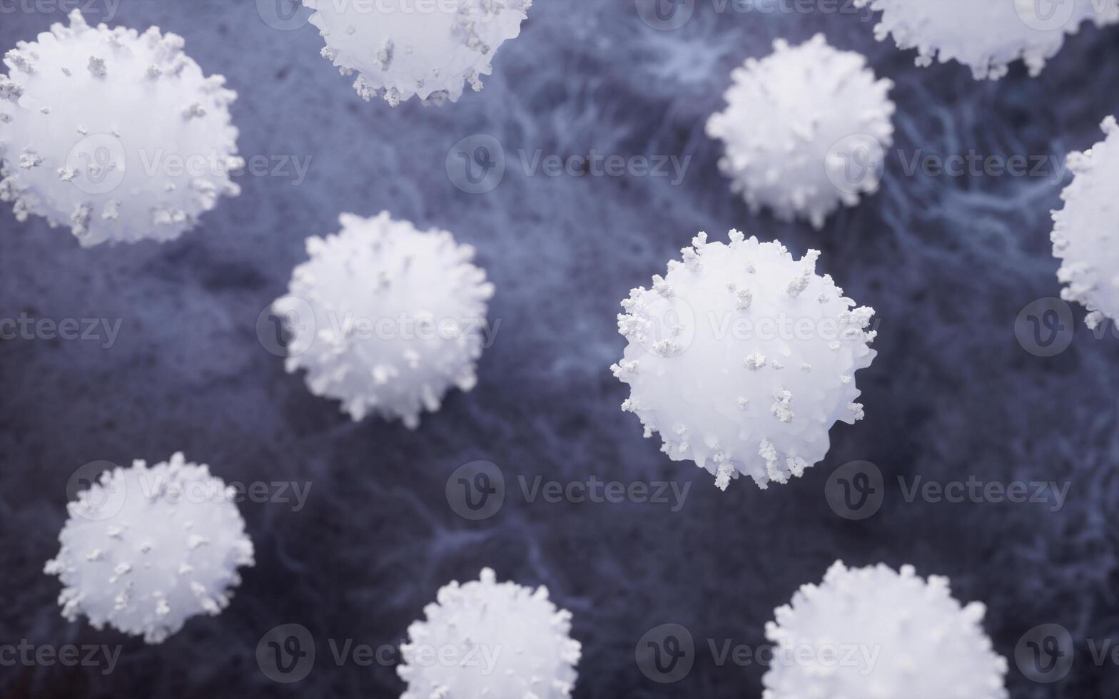 Lymphocytes and biological immune system, 3d rendering. photo