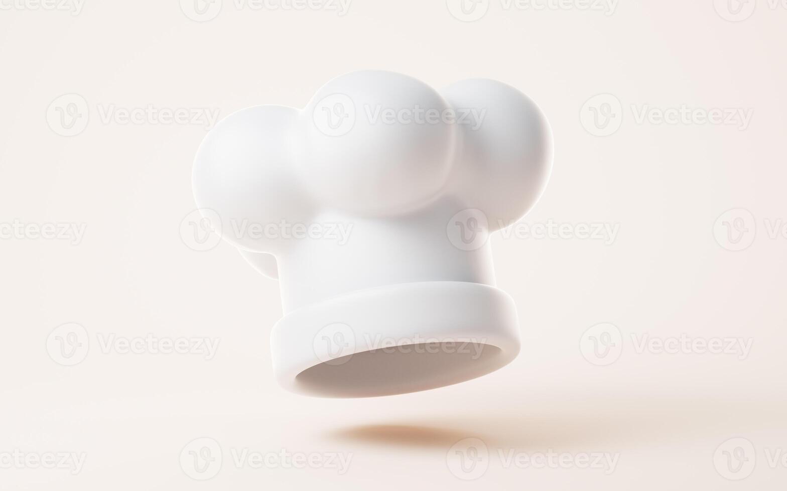 Cartoon style chef hat, 3d rendering. photo