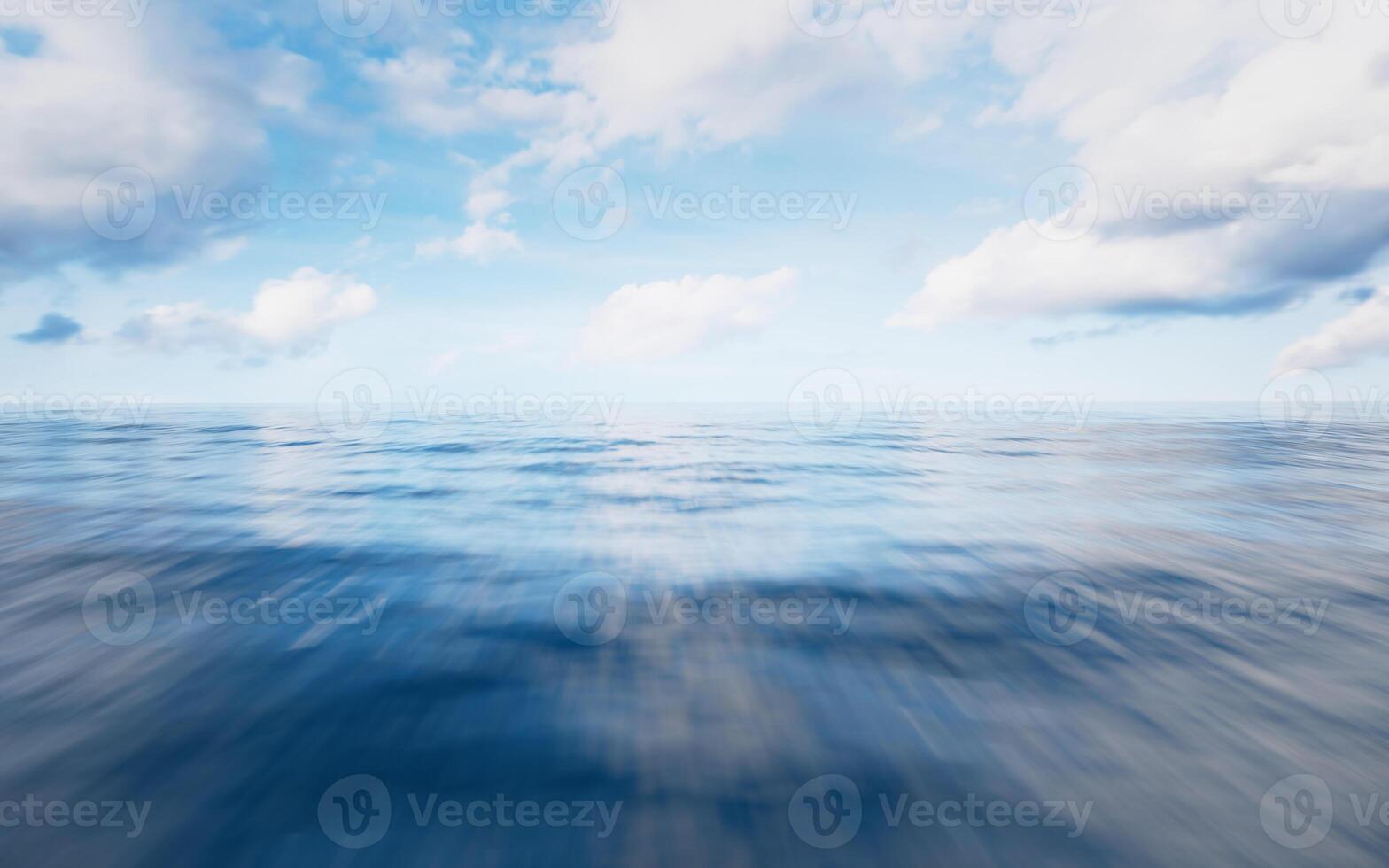 Empty water surface with motion blur, 3d rendering. photo