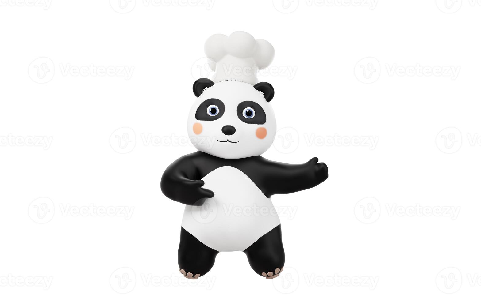 Panda chef with cartoon style, 3d rendering. photo