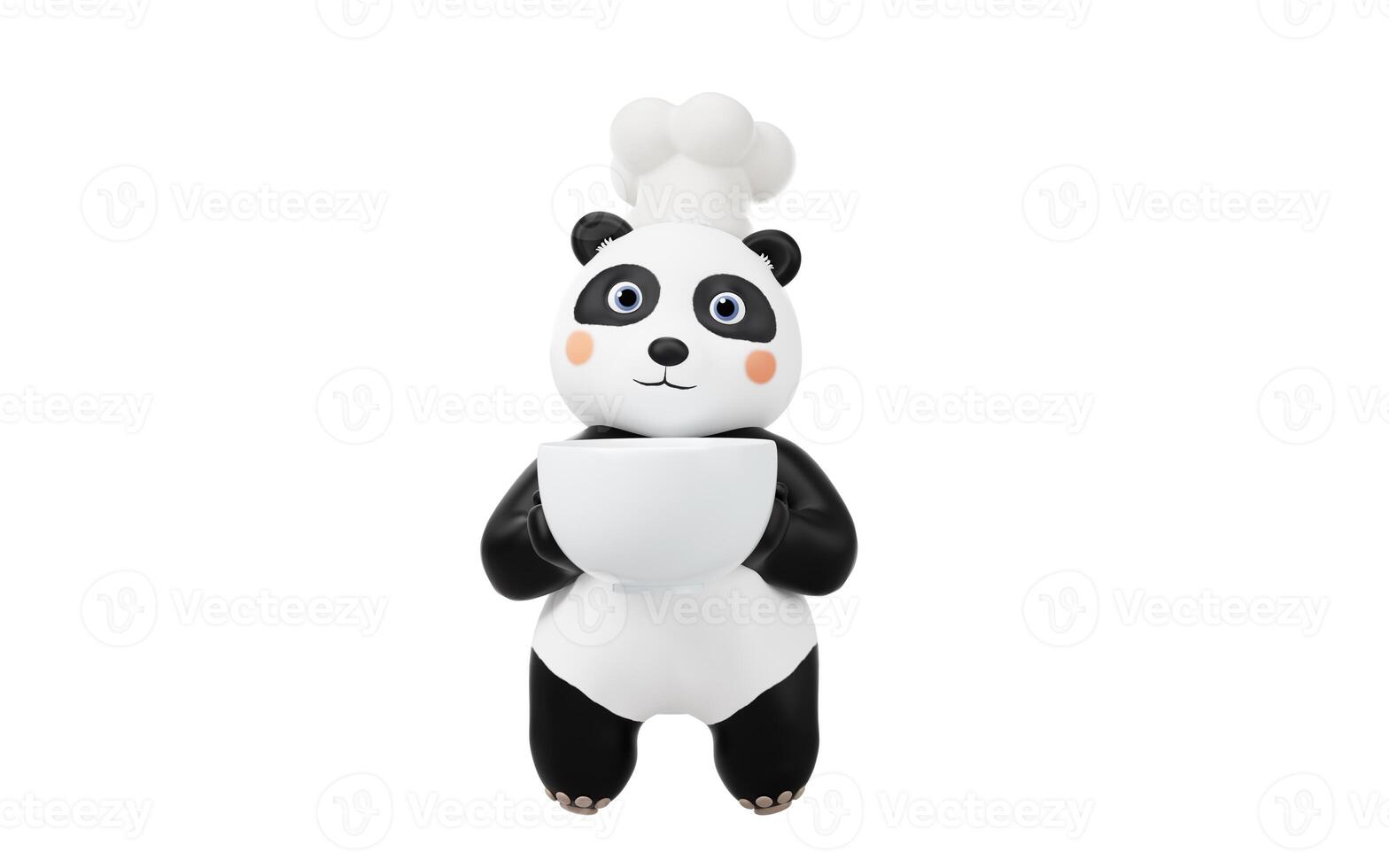 Panda chef with cartoon style, 3d rendering. photo
