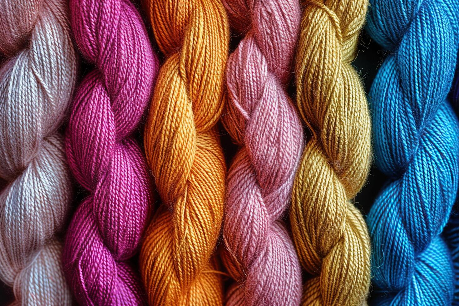 Background with the image of colored twisted threads for sewing, knitting and embroidery. Generated by artificial intelligence photo