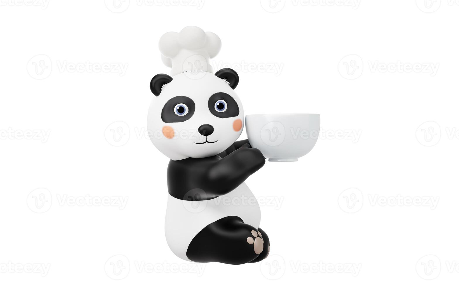 Panda chef with cartoon style, 3d rendering. photo