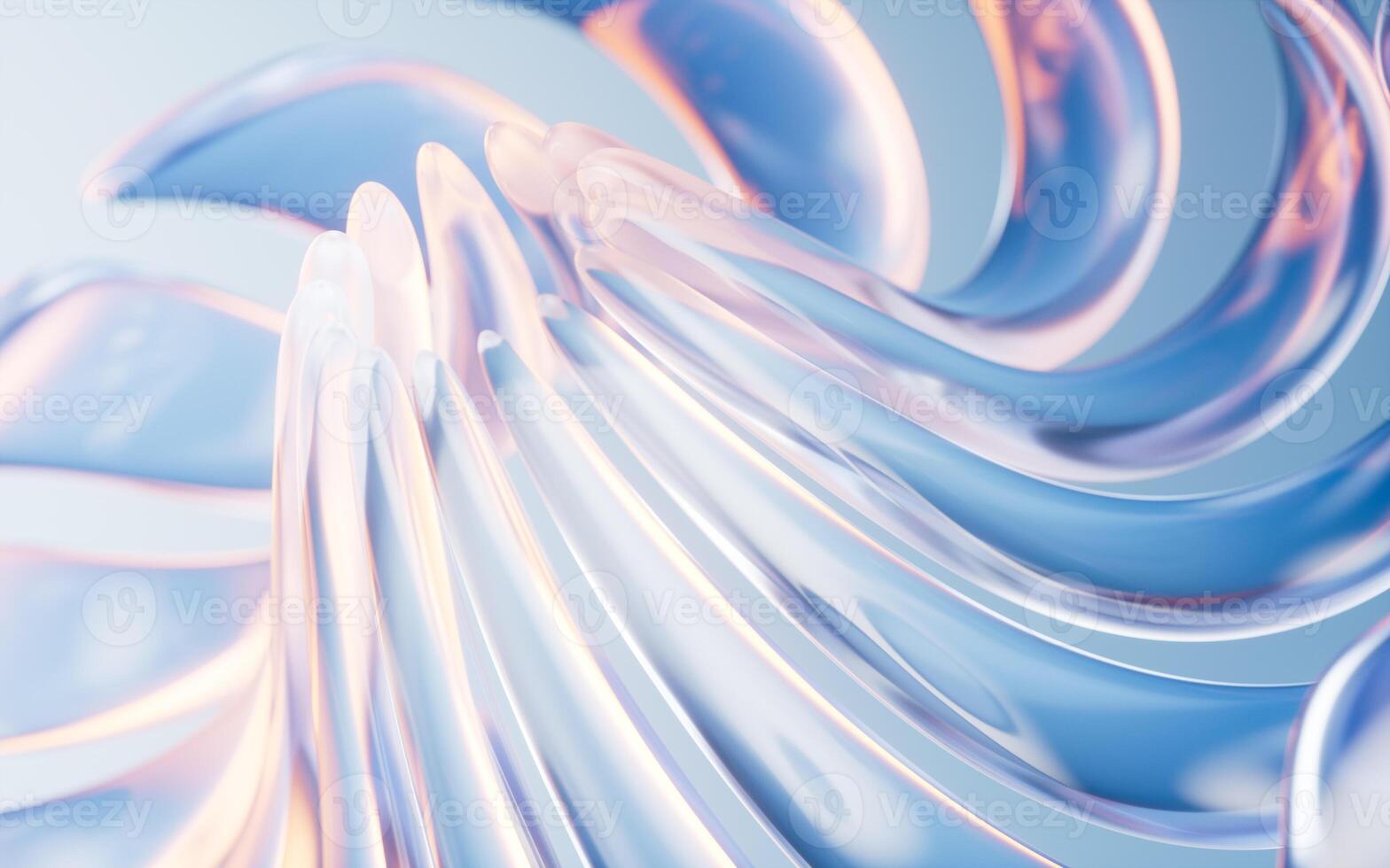 Transparent gradient glass background, 3d rendering. photo