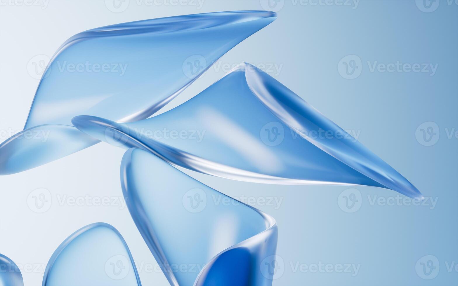 Transparent gradient glass background, 3d rendering. photo