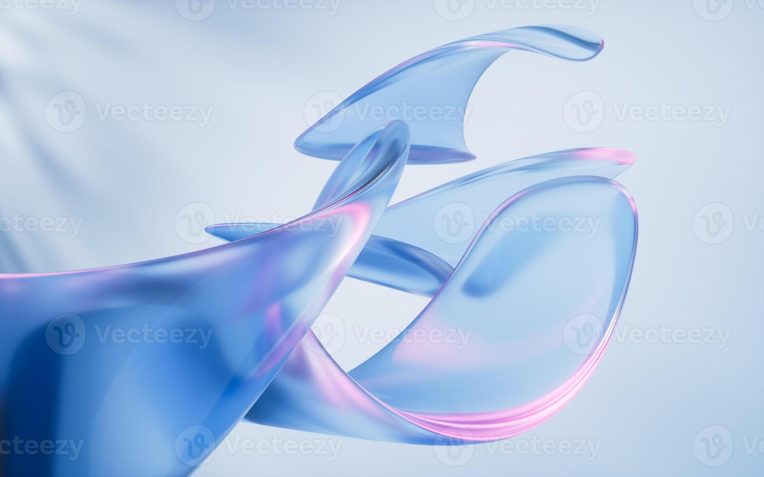 Transparent gradient glass background, 3d rendering. photo