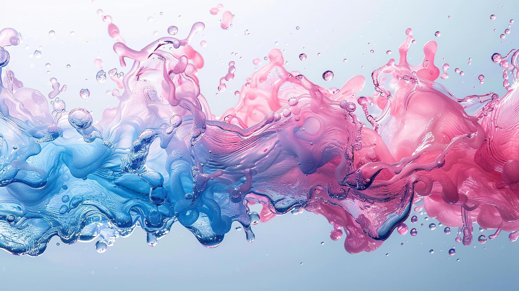 Pink and blue ink in water. Splash of colored water on a light background. Abstract color background. Generated by artificial intelligence photo