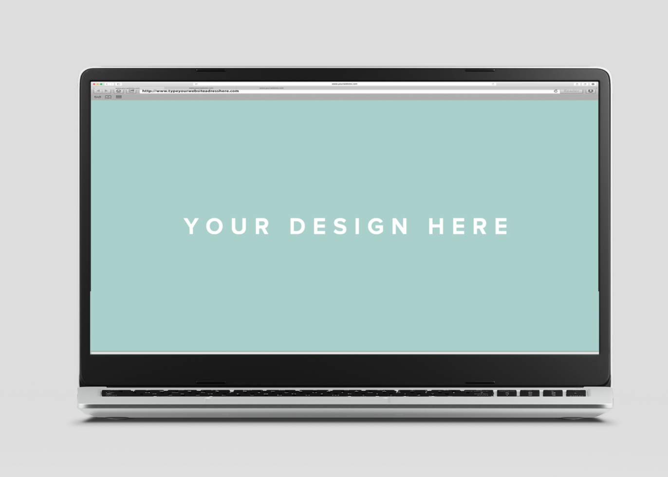 Realstic Laptop Mockup In Front View psd