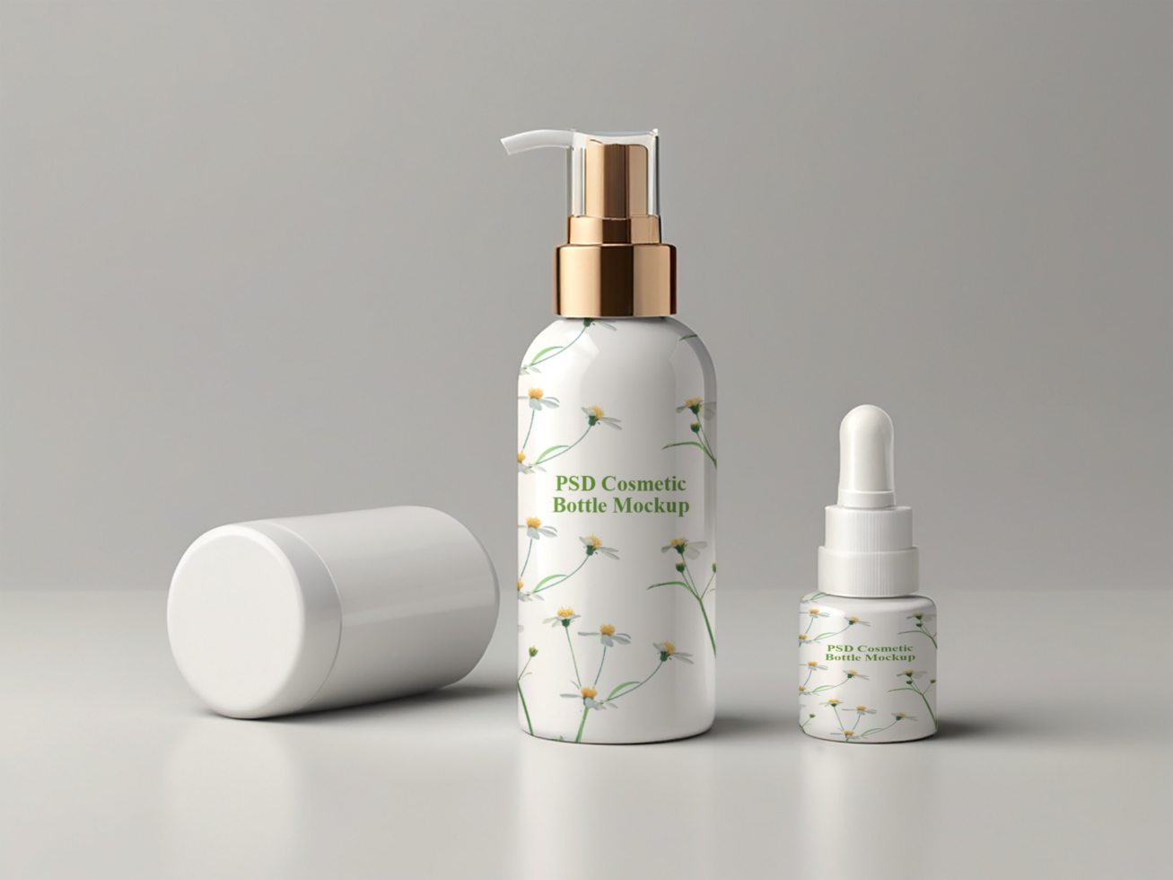 Cosmetic bottle mockup psd
