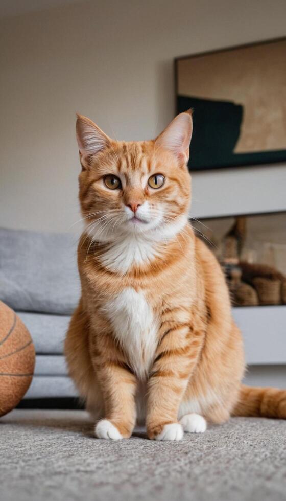 Curious Orange Tabby Cat photo