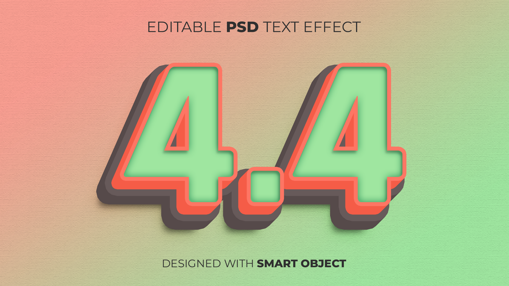 Text Effect of 4.4 Sale Discount Voucher Offer Deal Ads Advertisement Marketing for Title, Copy, Poster, Discount, etc psd