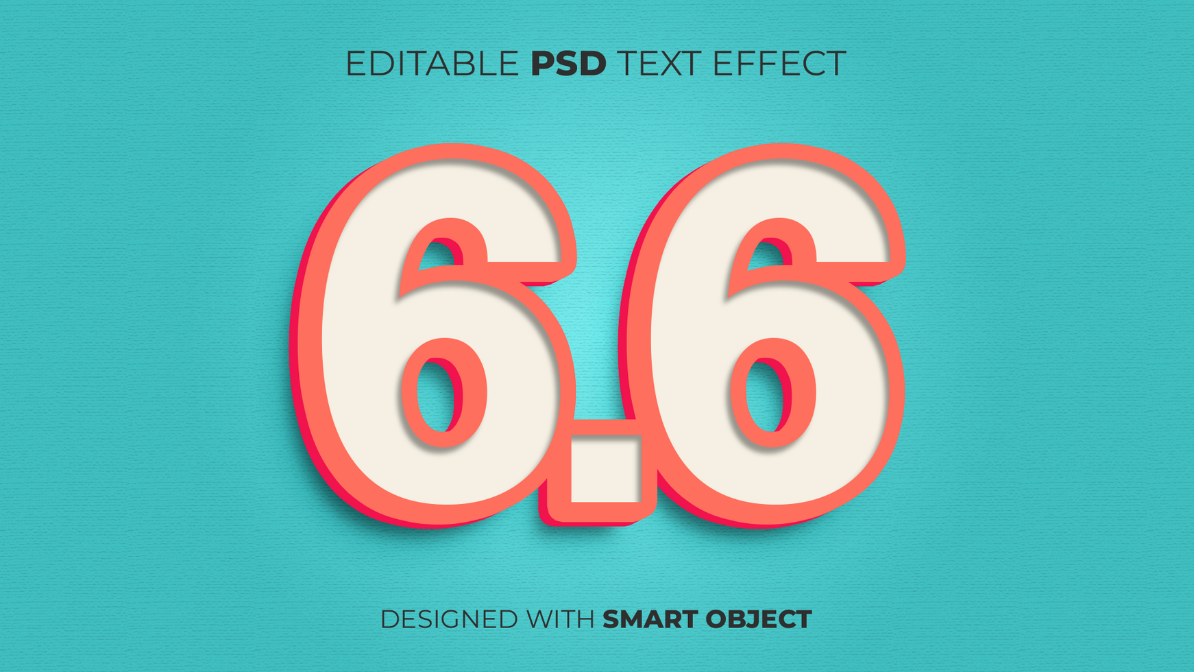 Text Effect of 6.6 Sale Discount Voucher Offer Deal Ads Advertisement Marketing for Title, Copy, Poster, Discount, etc psd