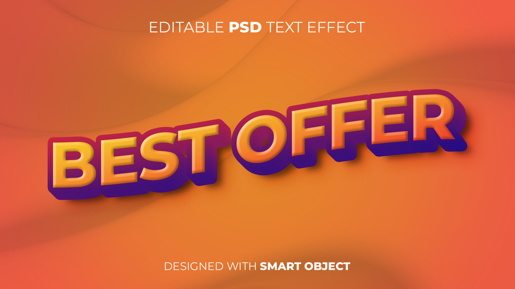 Text Effect of Best Offer Editable for Title, Copy, Poster, Event, Marketing, 3D Text, Caption, Style psd