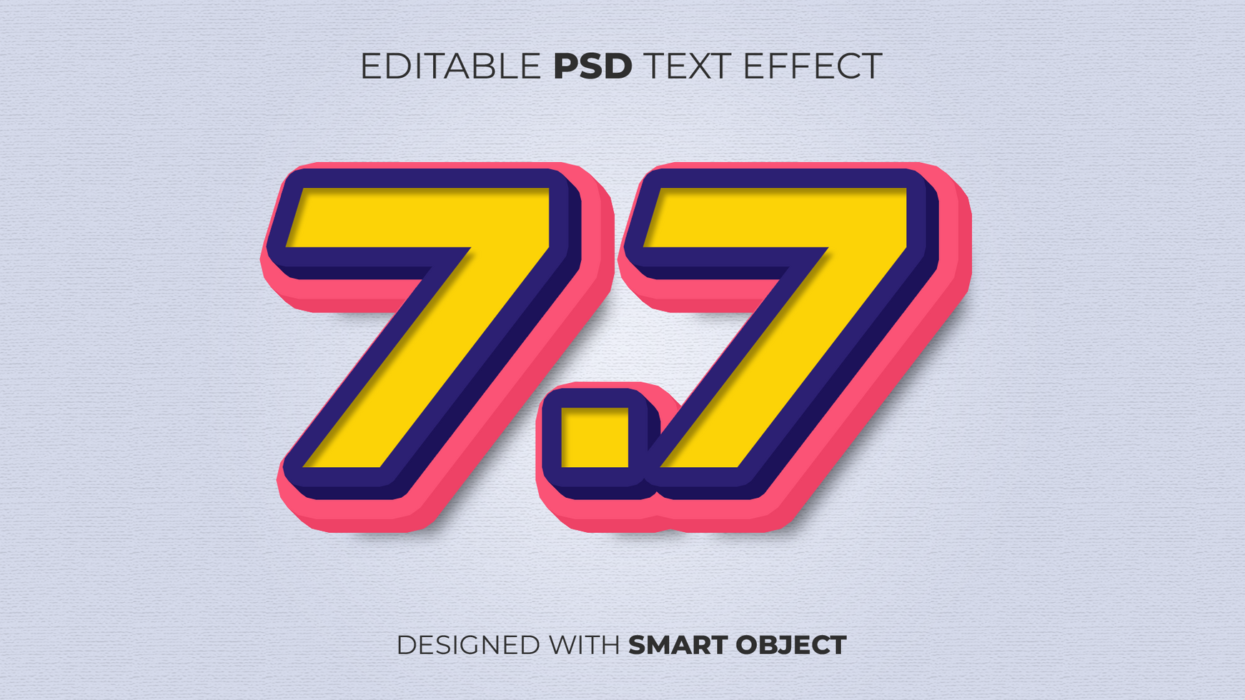 Text Effect of 7.7 Sale Discount Voucher Offer Deal Ads Advertisement Marketing for Title, Copy, Poster, Discount, etc psd