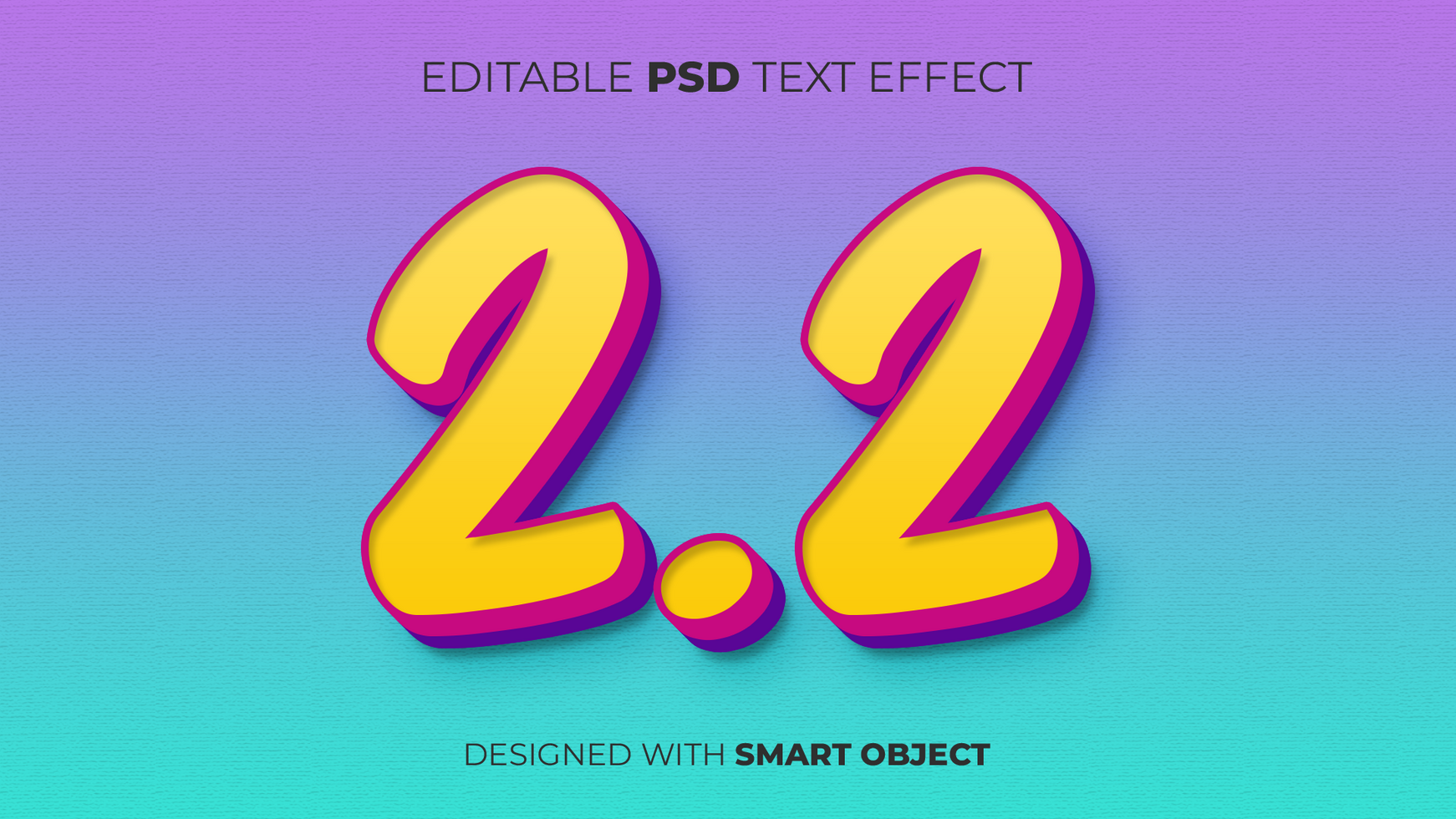 Text Effect of 2.2 Sale Discount Voucher Offer Deal Ads Advertisement Marketing for Title, Copy, Poster, Discount, etc. psd