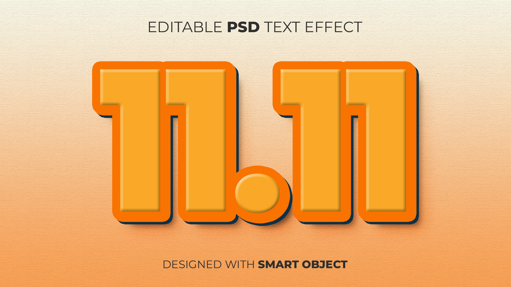 Text Effect of 11.11 Sale Discount Voucher Offer Deal Ads Advertisement Marketing for Title, Copy, Poster, Discount, etc. psd