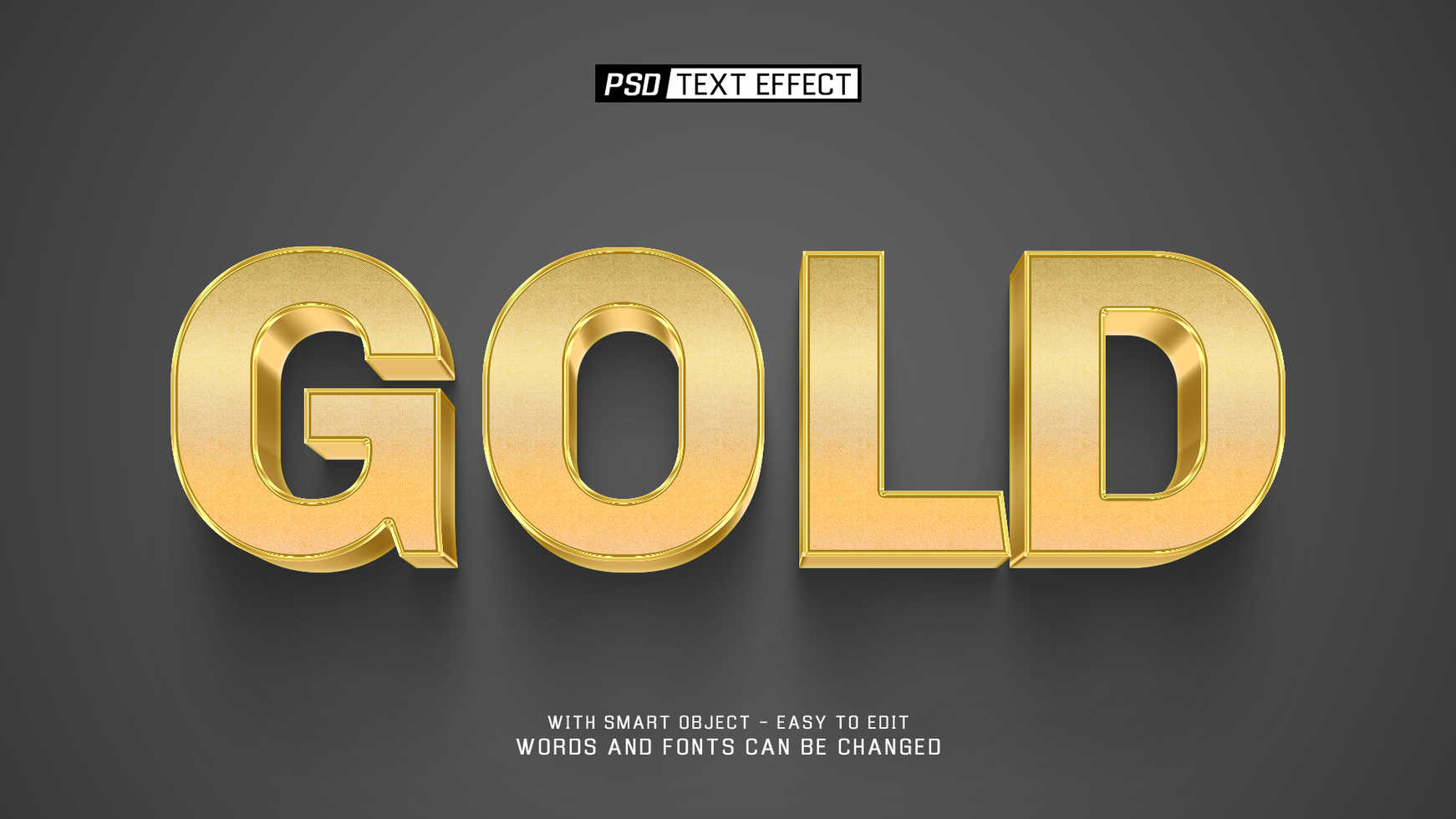 gold 3d text effect psd