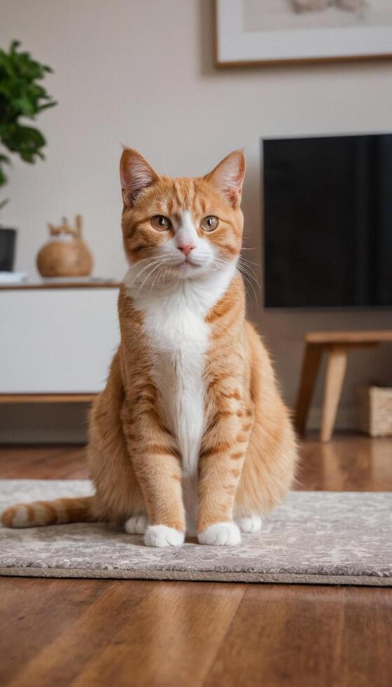 Curious Orange Tabby Cat photo