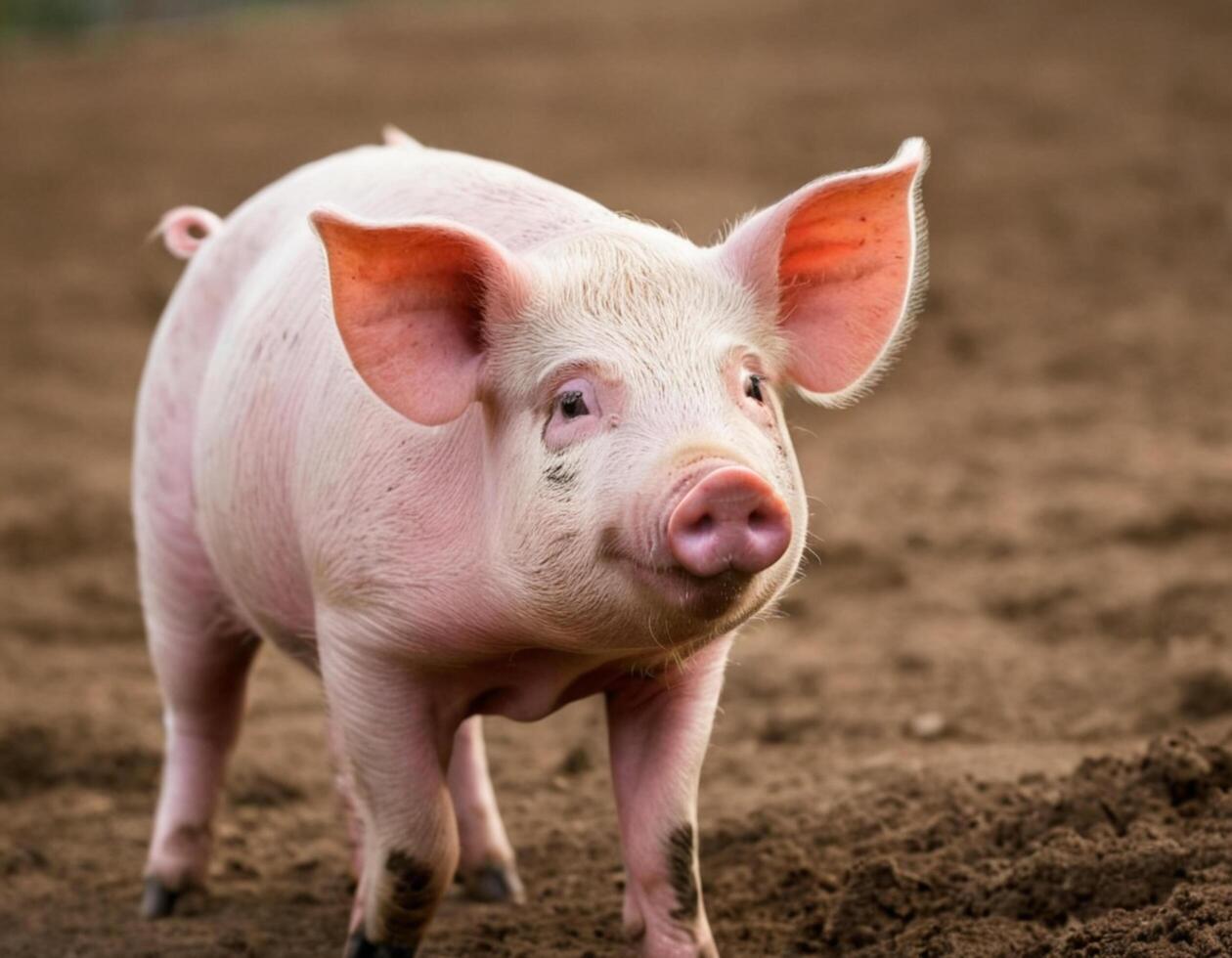 Adorable Piglet in a Sunny Pasture photo