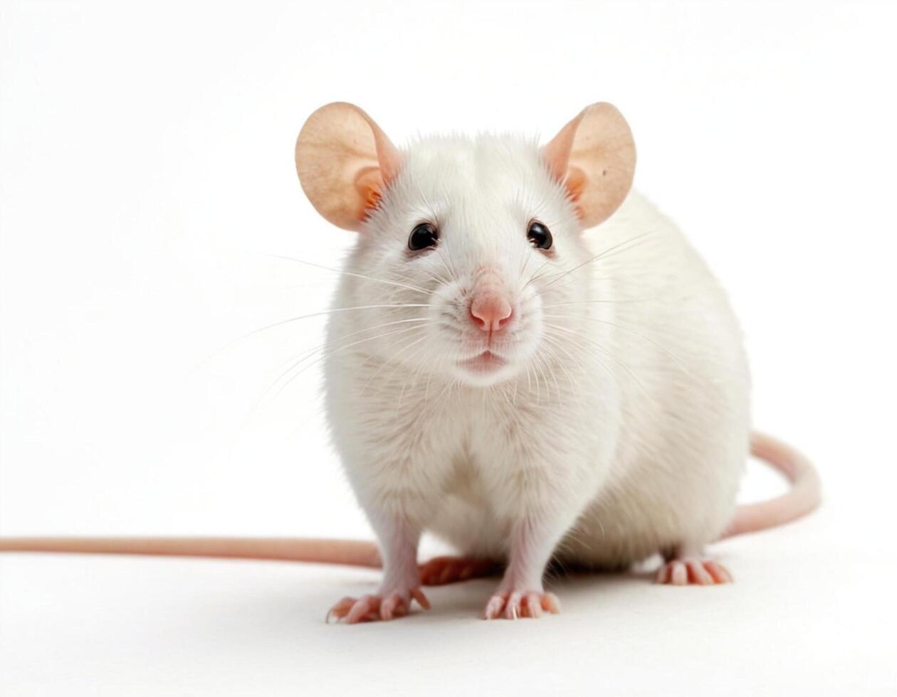 White Mouse with Curious Eyes photo