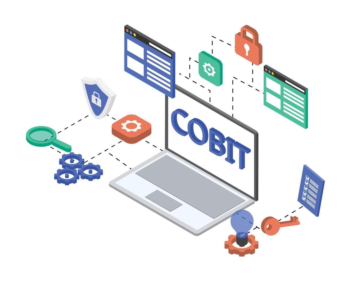 Cobit Governance System Principles for IT Audit banner vector