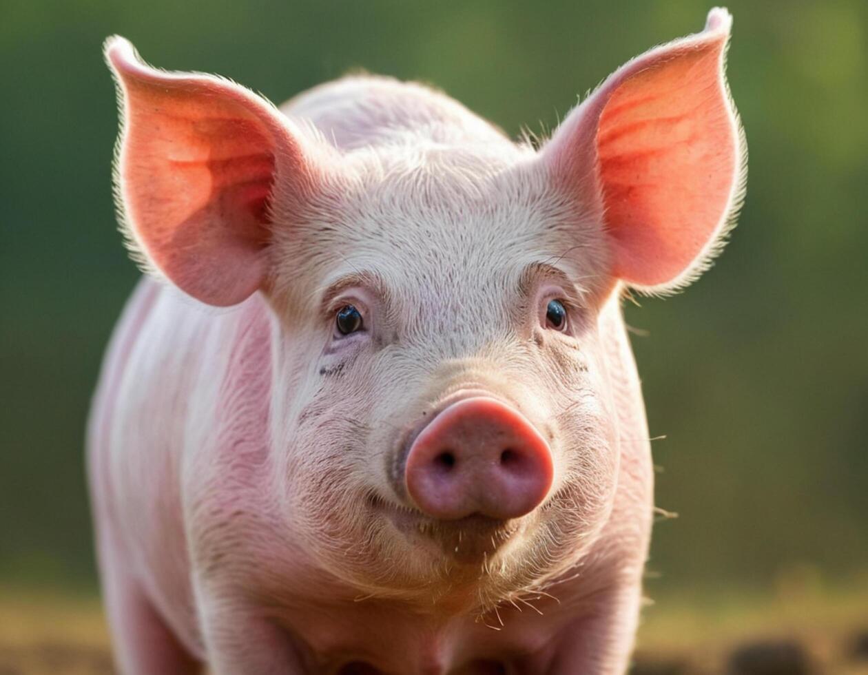 Adorable Piglet in a Sunny Pasture photo