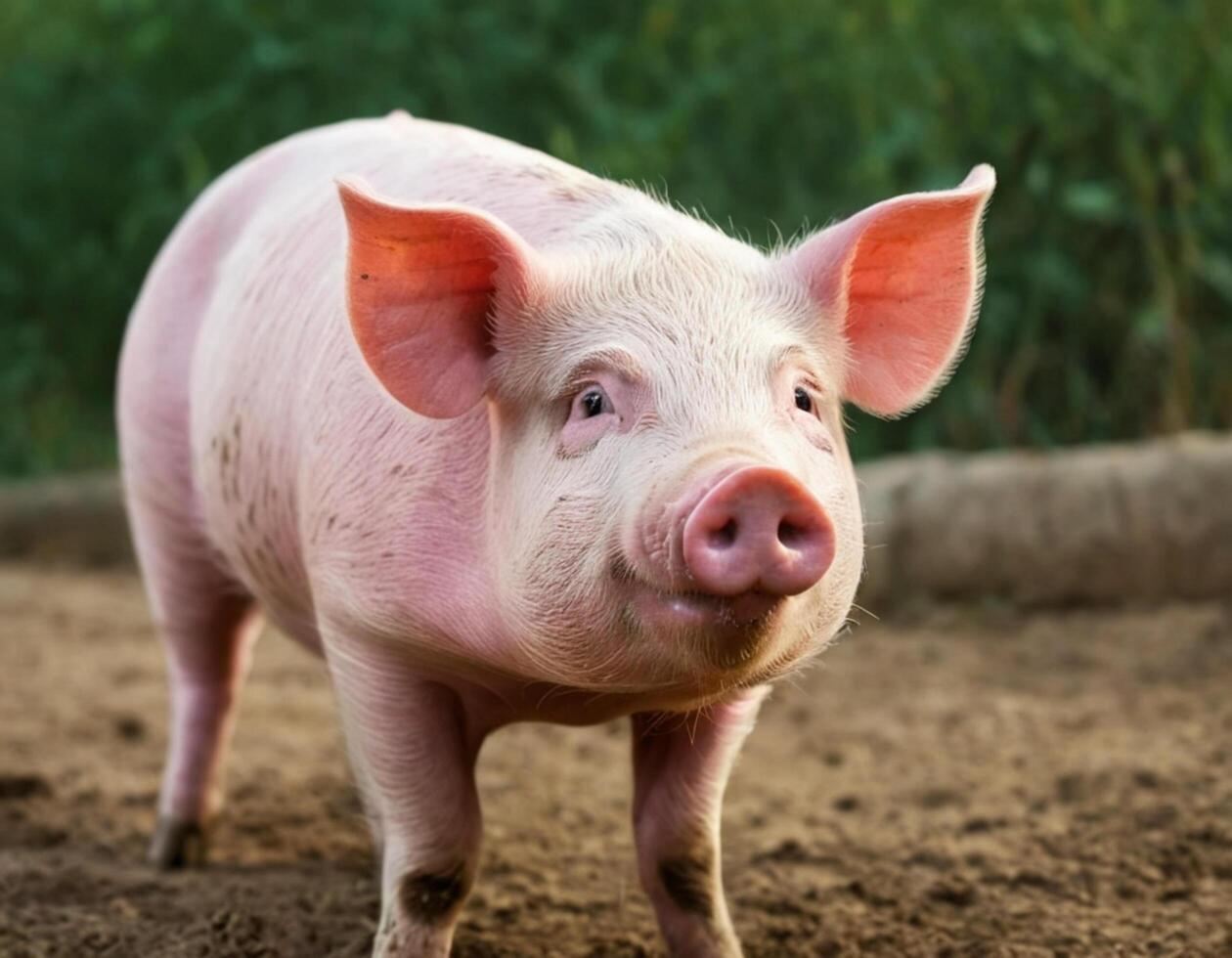 Adorable Piglet in a Sunny Pasture photo