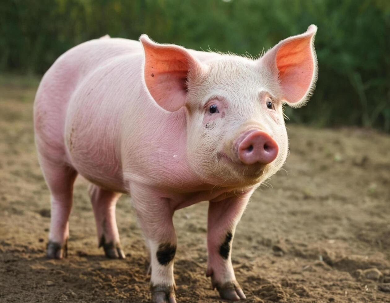Adorable Piglet in a Sunny Pasture photo