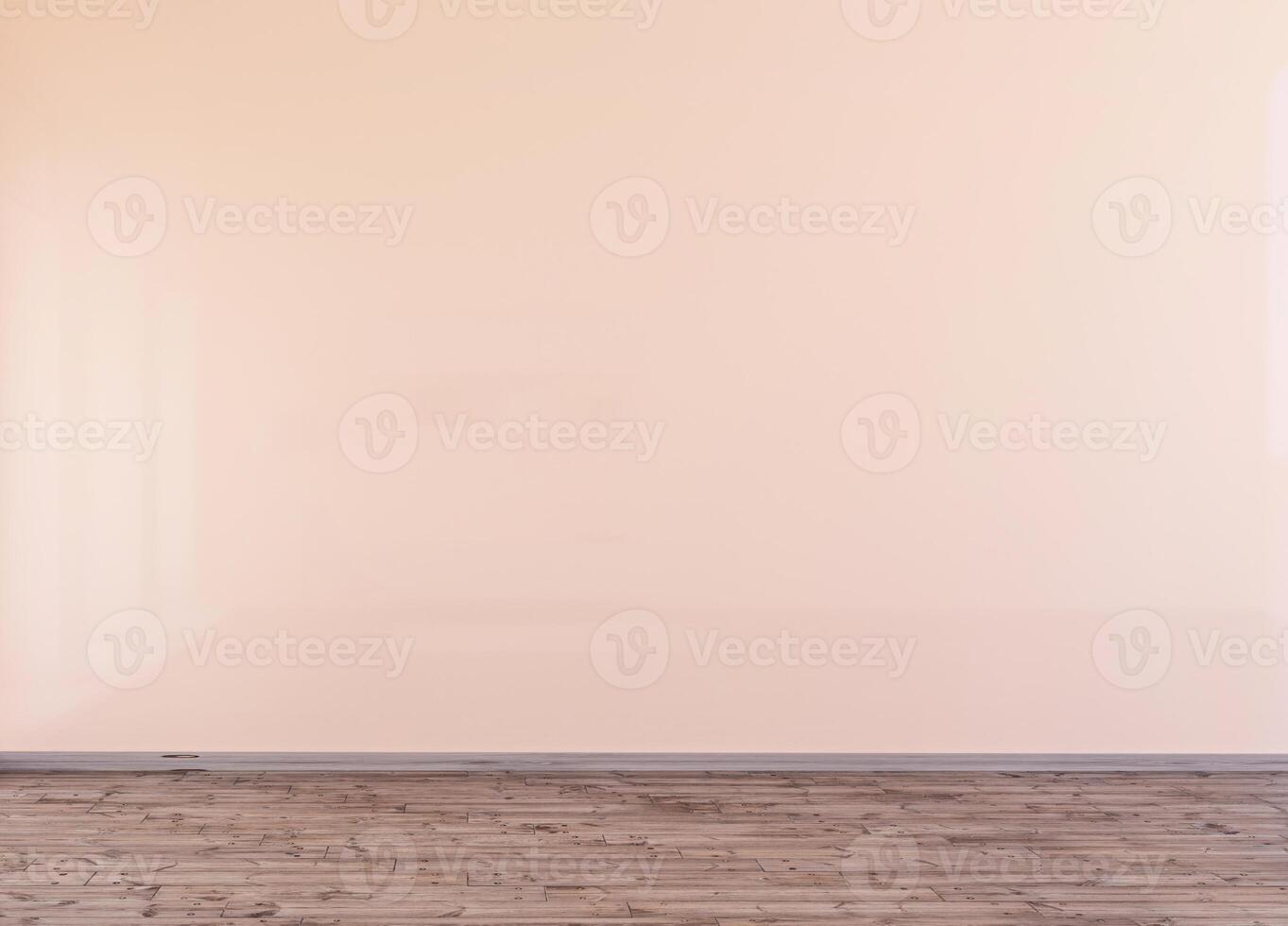 Peach Fuzz color of the year 2024 wall mock up 3d render design. Peach pastel wall mockup. photo