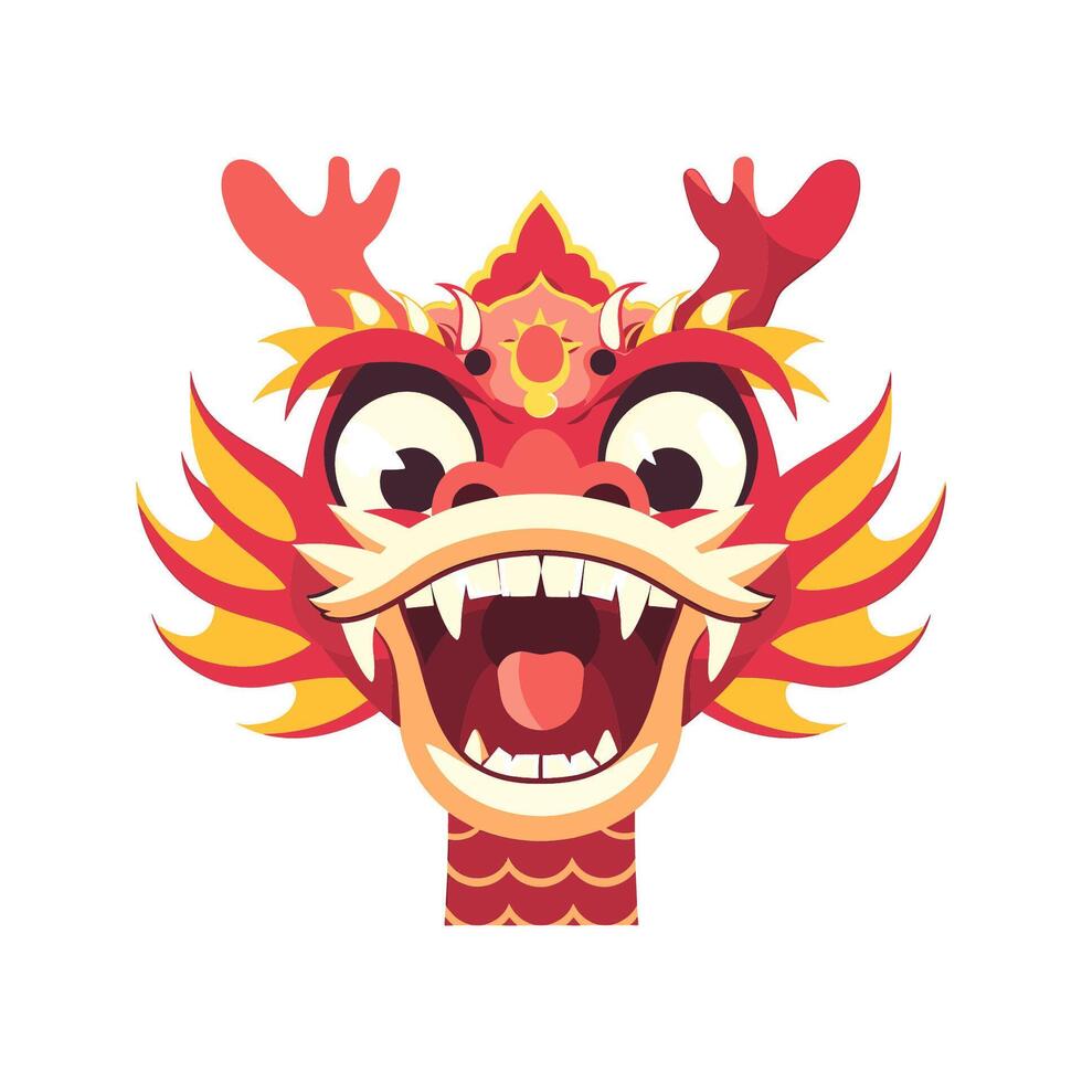 Cute cartoon dragon head vector