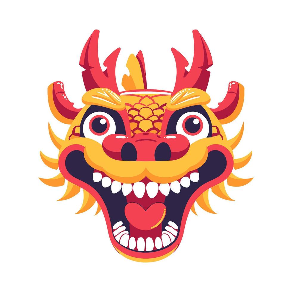 Cute cartoon dragon head vector