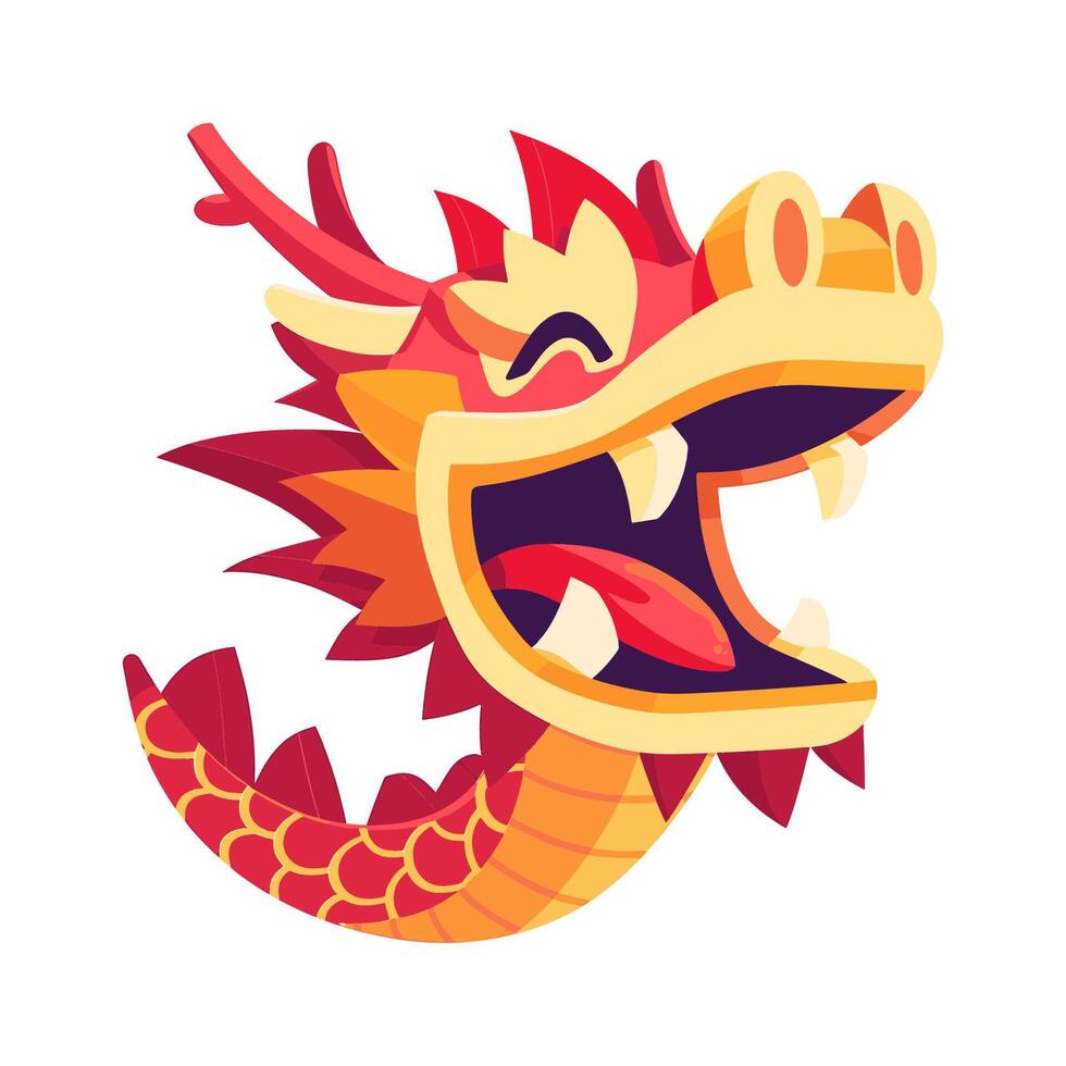Cute cartoon dragon head vector