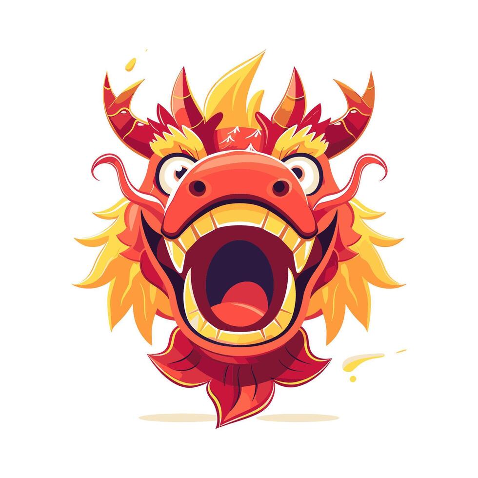 Cute cartoon dragon head vector