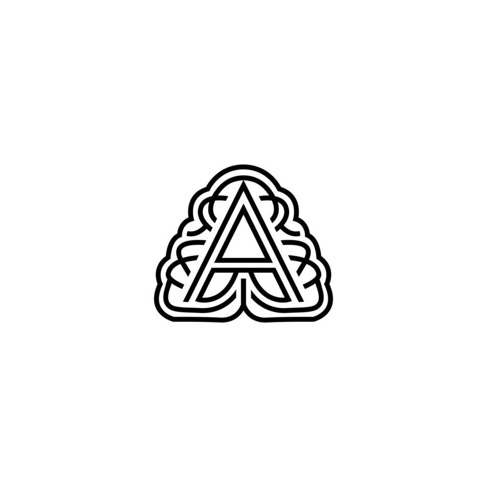 Minimalist logo letter A with line vector